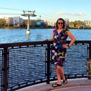 Chaps faux wrap dress